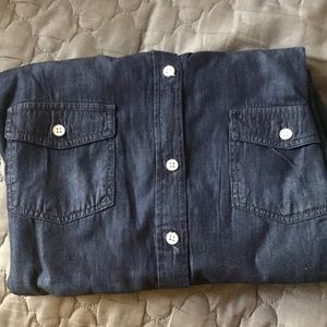 dark denim button down